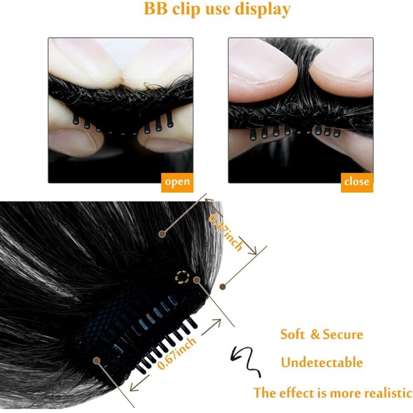 PHOCAS Clip in Human Hair Fringe Bangs - Picture 5 of 11